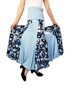 Happy Dance Flamenco Skirt - Blue Motif